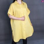 تونیک جلوباز راه راه یقه دار