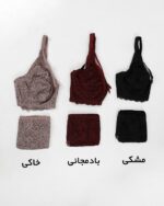 ست زنانه گیپور شیشه ای 3002 کارن مشکی