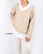 بلوز زنانه لمزور جناقی نسکافه ای