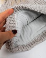 کلاه بافت بچگانه مارک دار منگوله دار 2482 گرم