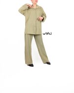 ست شومیز شلوار زنانه لونا زیتونی