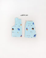 رکابی شورت پسرانه طرحدار موشک سبز صابونی
