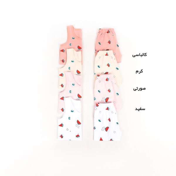 رکابی شورت دخترانه طرحدار هندوانه سفید